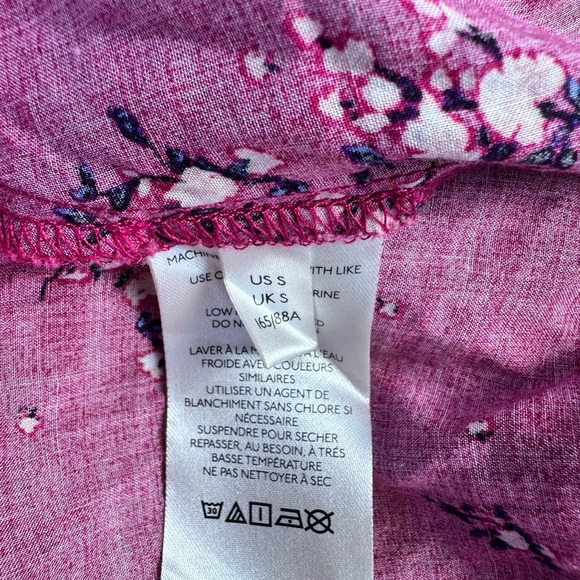 Free People Paloma Floral Button Up Peasant Blouse Top Berry Combo, sz S - Picture 10 of 11